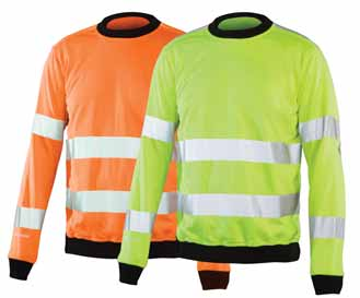 nr: 067039811 Gul/svart 067039818 Orange/svart Sweatshirt Sweatshirt med lång dragkedja, vertikal bröstficka och elastiska reflexer för bästa komfort.