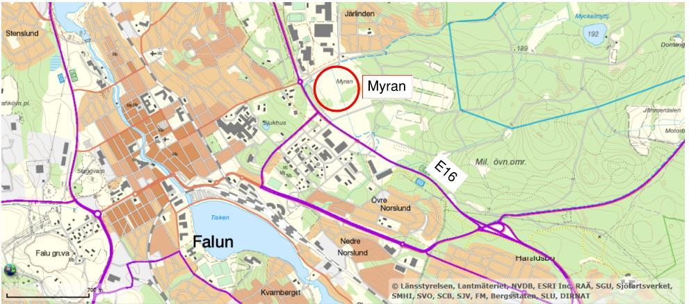 Tabell 1. Beräkningsgrundande antaganden för de olika delområdena inom planområdet. Område Markanvändning Personantal Avstånd från E16 A B Kontor, studentbostäder eller hotell, restaurang.