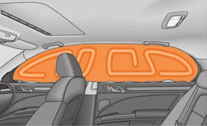 159 Monteringsställen huvudairbagar Huvudairbagarna är monterade ovanför dörrarna på båda sidor inuti bilen fig. 159. Monteringsstället är utmärkt med texten AIRBAG.