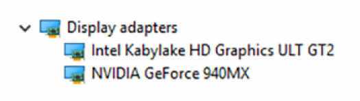 Videodrivrutiner Kontrollera i Enhetshanteraren om videodrivrutinen är installerad.