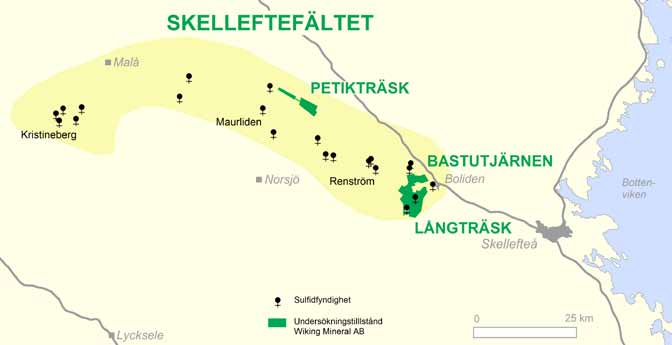 SKELLEFTEFÄLTET Skelleftefältet utgör en av Sveriges mest betydande malmprovinser.