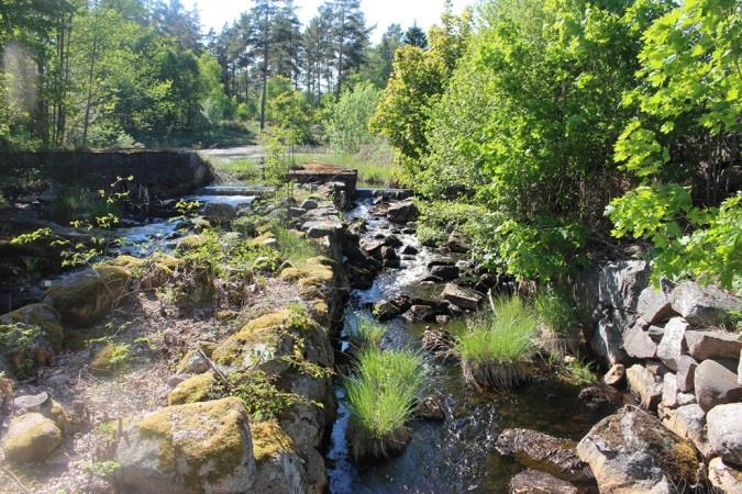 Gamla värdefulla kvarnmiljöer i bra skick finns på sträckan.