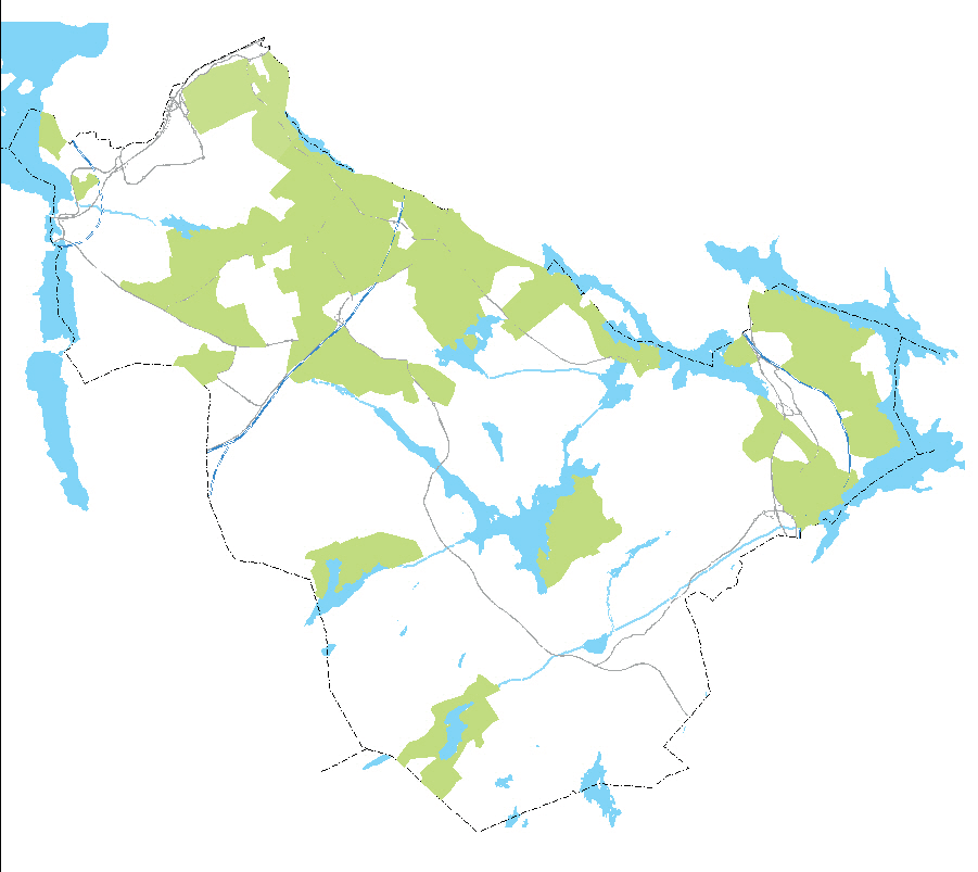 3. Villa- och radhuszonen Denna zon innefattar mindre tätbebyggda bostadsområden och är den zon som dominerar. Zonen innefattar även gång- och cykelvägar och natur-områden.