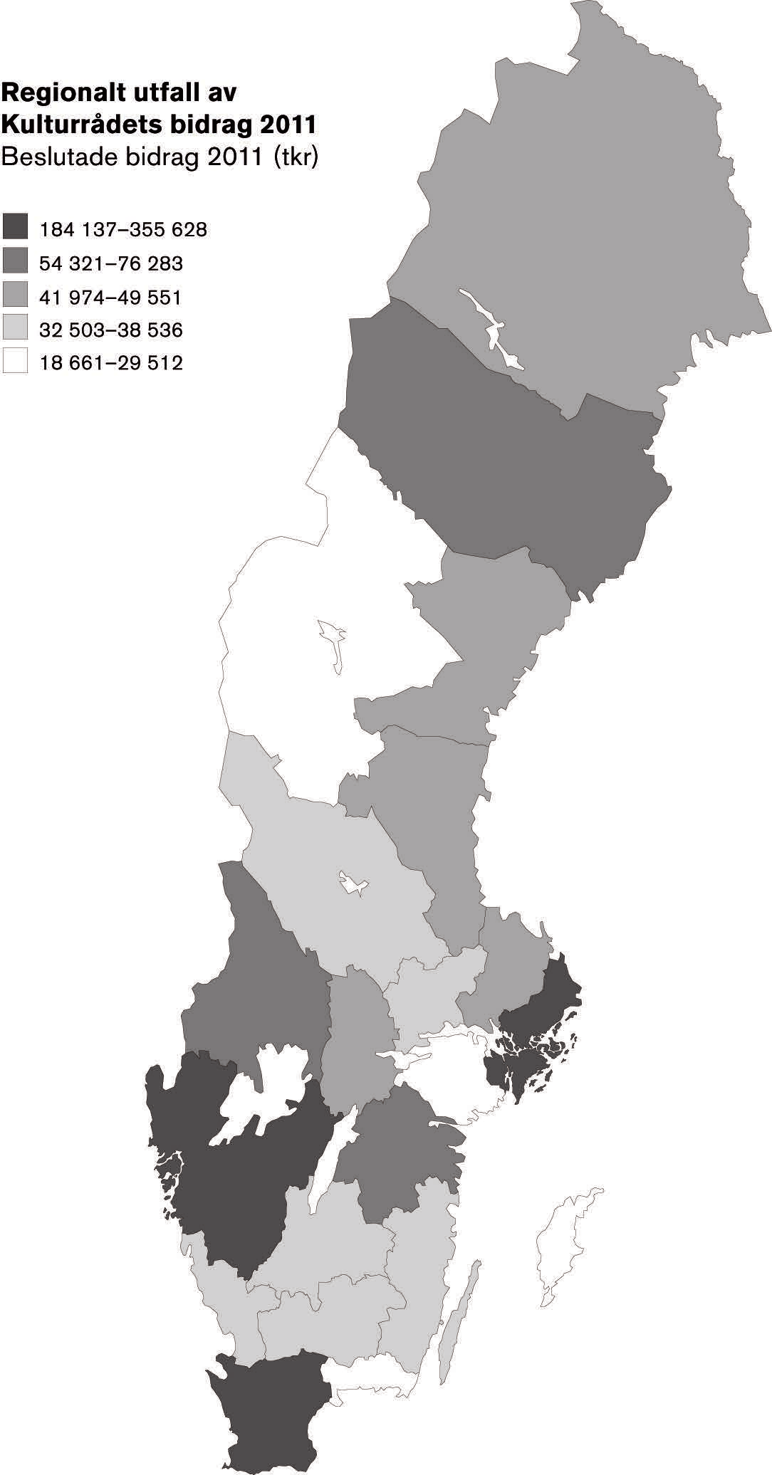 Diagram 3.1 Länsvis regional bidragsfördelning (kr/inv) Diagram 3.2 Länsvis regional bidragsfördelning (tkr) Av diagram 3.