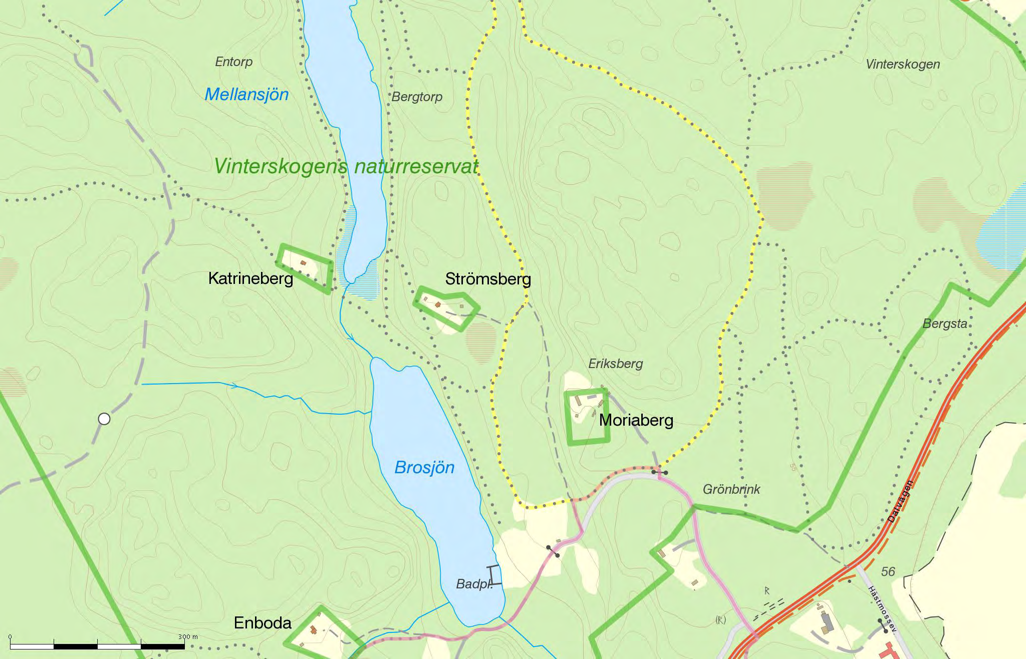 Naturen på lika villkor Svårighetsgrader vad gäller lutning på Mälarpromenaden Grönt = lätt. Lutning 0-3 Rött = medelsvårt. Lutning 4-6 Svart = svårt.