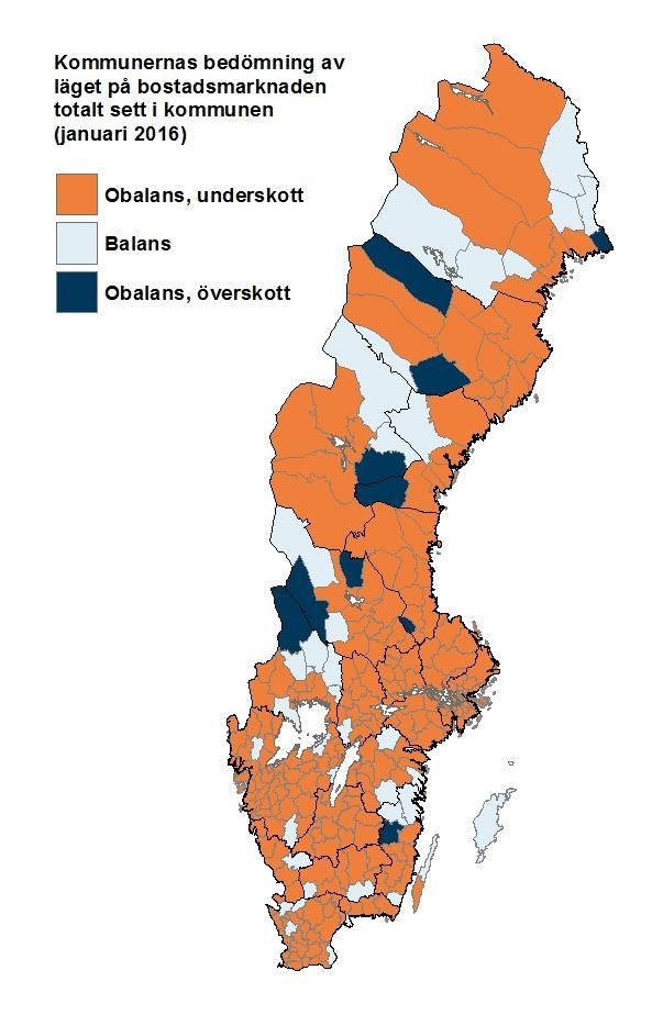 5 Bostadsmarknadsläget i Sverige Boverket gör årligen en sammanställning av bostadsmarknadsläget i kommunerna.