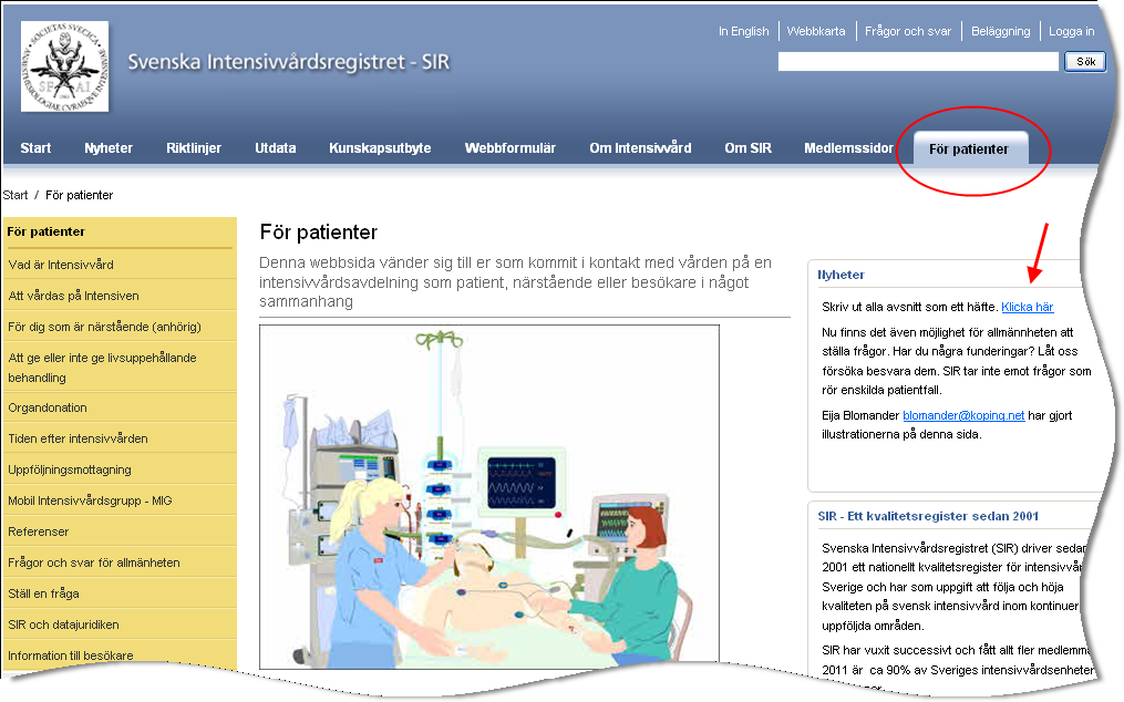 Information till patienter och närstående