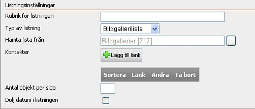 Sida 27 (41) 8. Bocka i rutan Dölj datum i listningen. 9. Spara sidan. 10.