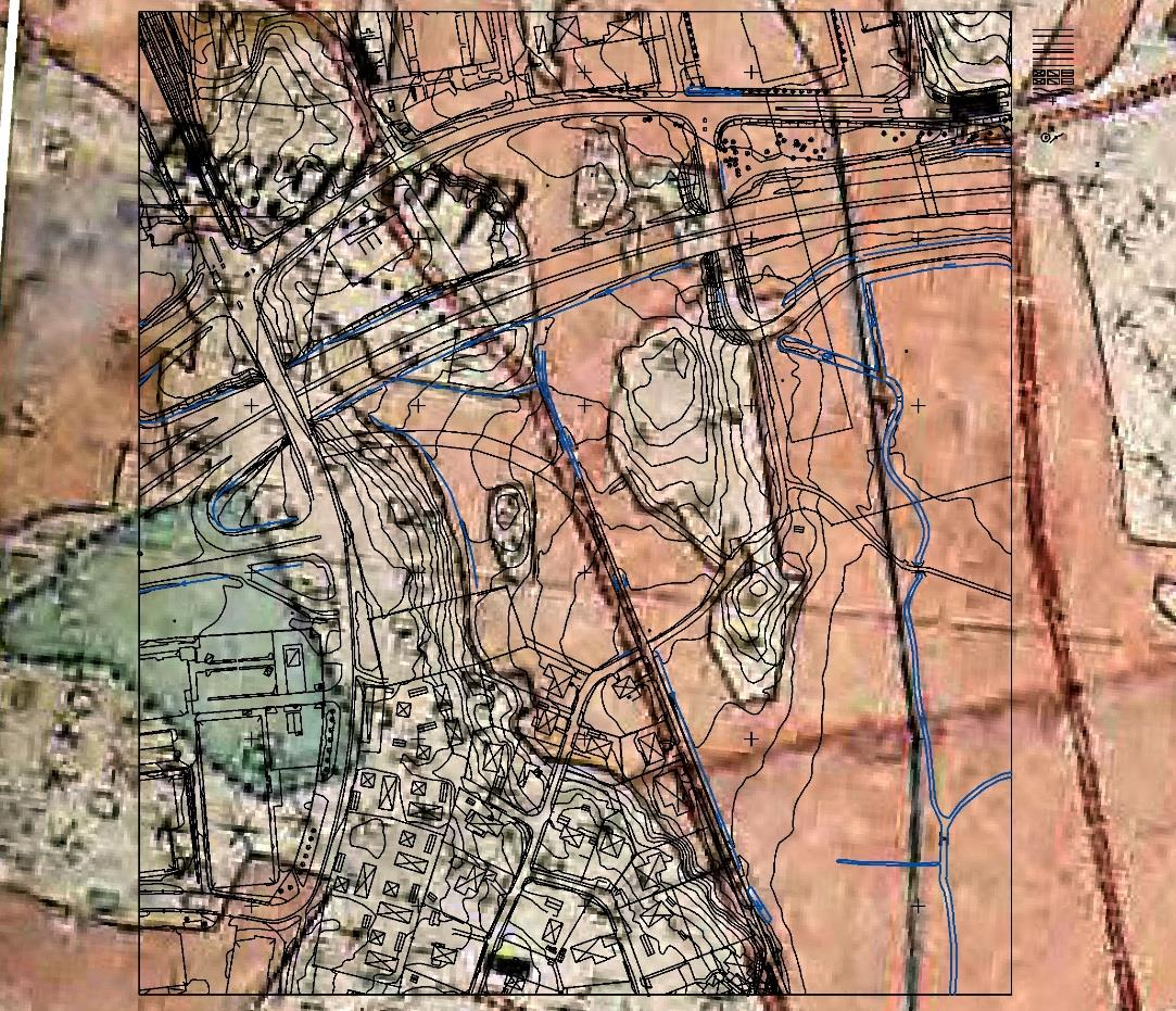 Figur 4. Häradsekonomiska kartan från 1900-1906. Ovanpå denna har vi lagt in en grundkarta från augusti 2015.