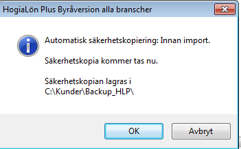 säkerhetskopia innan importen om det skulle bli fel efter inläsningen. 5. Innehållet i XML-exportfilen visas på nu på bildskärmen.