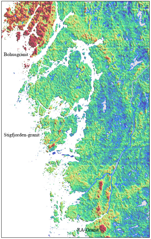 1 Introduktion I västra Götalands län och Bohuslän är det tre huvudsakliga bergarter som har höga strålningshalter, det är RA-graniten i Göteborg, Stigfjordsgraniten och Bohusgraniten i Bohuslän.