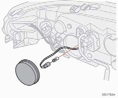 09 Underhåll och service 09 Byte av glödlampor Positions-/parkeringsljus Blinkers, vänster sida Halogen och Bi-Xenon-strålkastare Borttagning av glödlampan Släck belysningen och vrid startnyckeln