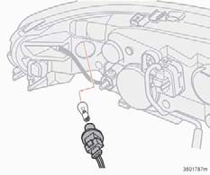 Active Bi-Xenon-strålkastare Borttagning av glödlampan Släck belysningen och vrid startnyckeln  Borttagning av glödlampan Släck belysningen och vrid startnyckeln till läge 0.