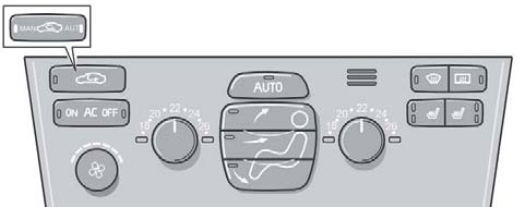 03 Klimat Elektronisk klimatanläggning, ECC (tillval) Kontrollpanel 2 3 4 5 6 7 8 03 1 13 9 9 10 11 12 1. AC På/Av 2. Återcirkulation/Multifilter med sensor 3. Återcirkulation 4. AUTO 5.