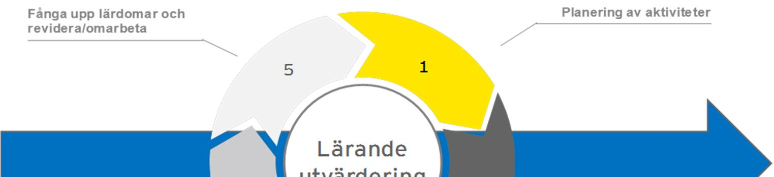 avslutat. Begreppet lärande avser att kontinuerligt återföra och sprida erfarenhet och lärdomar i projektet under tiden det pågår för att säkerställa ett kontinuerligt lärande och ständig förbättring.