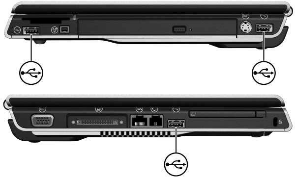 Maskinvaruuppgraderingar och ersättningar Ansluta en USB-enhet USB (Universal Serial Bus) är ett maskinvarugränssnitt som kan användas för att ansluta externa enheter som ett USB-tangentbord, en mus,