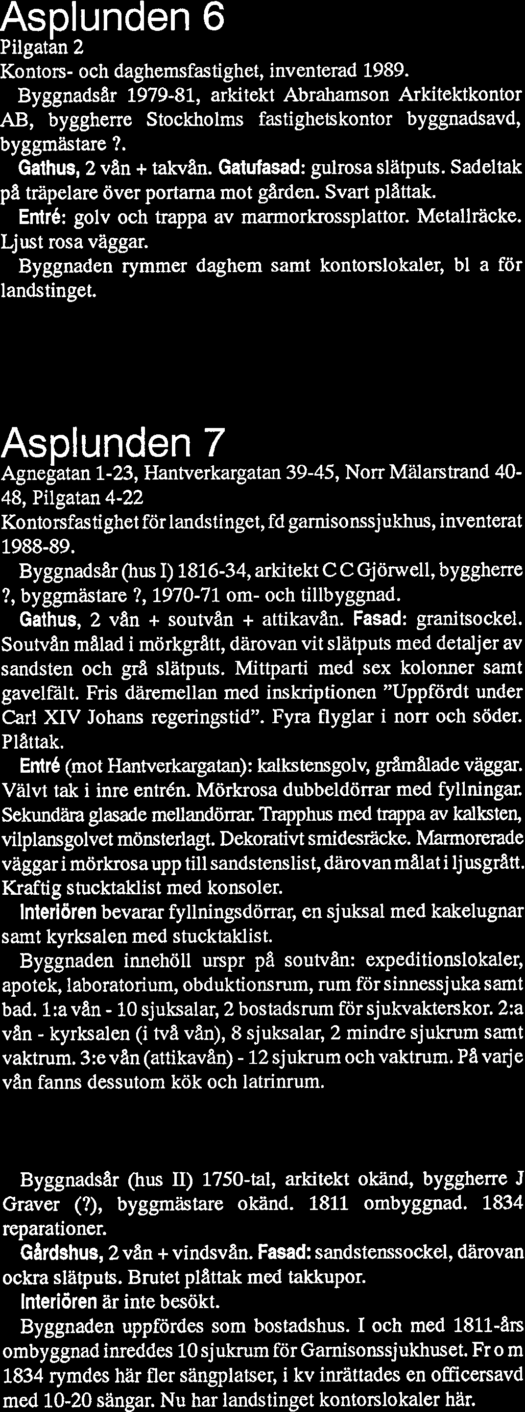 Byggnaden rymmer daghem samt kontorslokaler, bl a för landstinget.