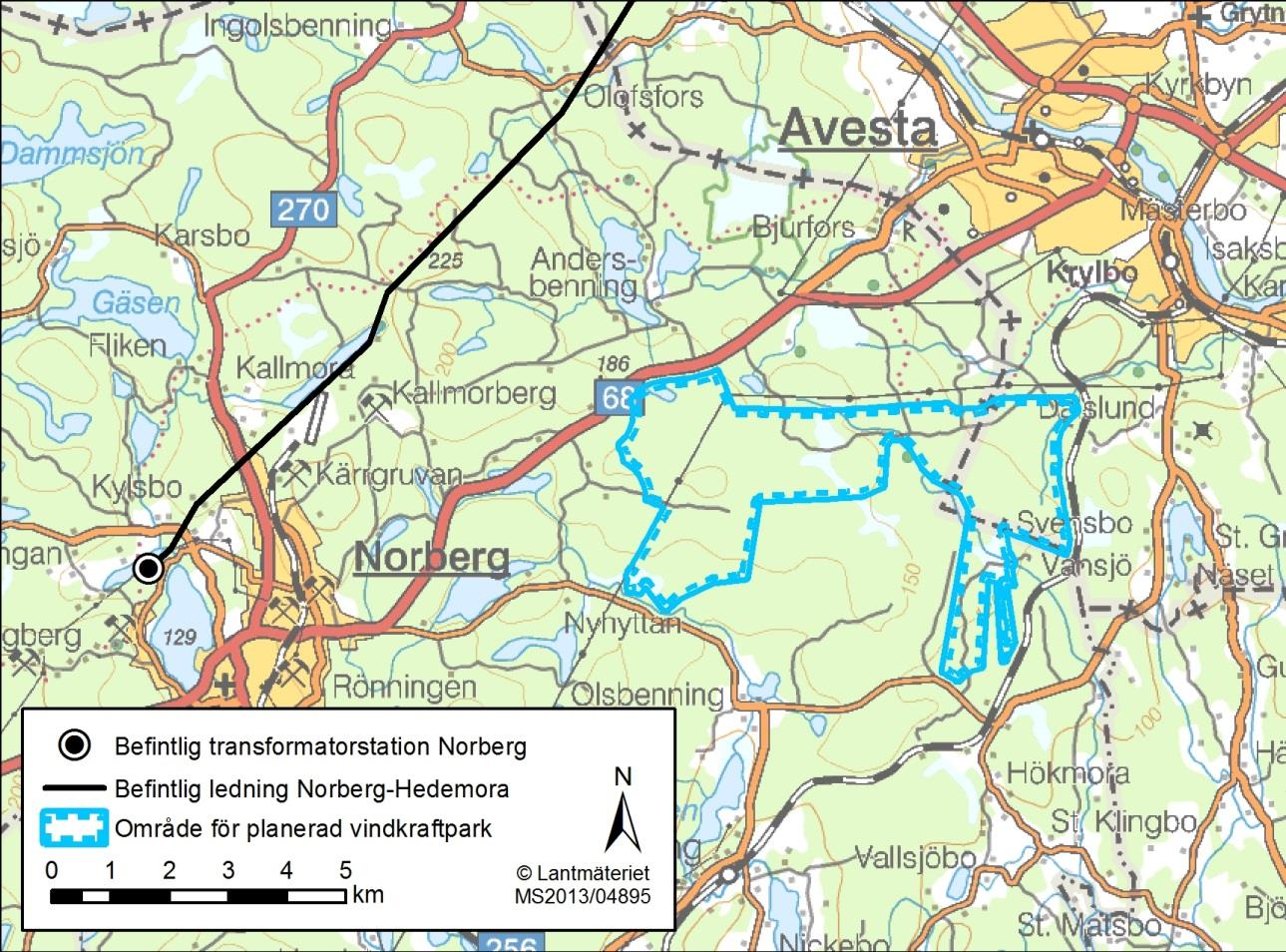 Samrådsunderlag avseende ny kraftledning nordost om Norberg för anslutning av vindkraftpark Målarberget i Norbergs kommun, Västmanlands län Mars 2015 Bakgrund och syfte Vattenfall Eldistribution AB