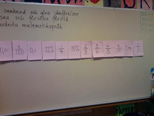 1/2 = 50% = 0,5 Att jämföra, 50% och 0,5 är olyckligt, Talen 0,5 och uppfattas