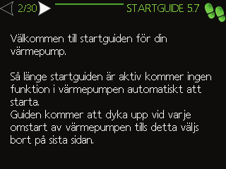 Uplink TM (om kontakt med NIBE Uplink TM finns) Extra varmvatten (om aktiverad) Meny 1 - Inomhusklimat Uppskattad mängd varmvatten Inställning och schemaläggning av inomhusklimatet.