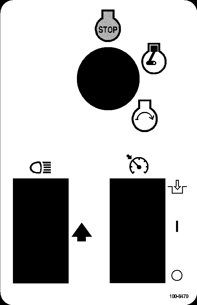 . Sprutare på. Sprutare av 3. Spruttryck 00-888 4. Öka 5. Minska. Bränsle. Tom 00-8386 3.