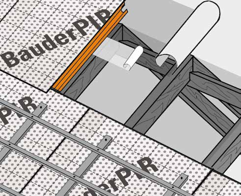 Lägga isoleringsmaterial upp till nocken. Isoleringsmaterialet läggs upp till nocken.