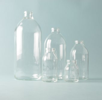 8 Glass Bottles INFUSION BOTTLES CRIMP NECK TYPE 1 GLASS 50 ml 04109 46 mm 68 mm 32