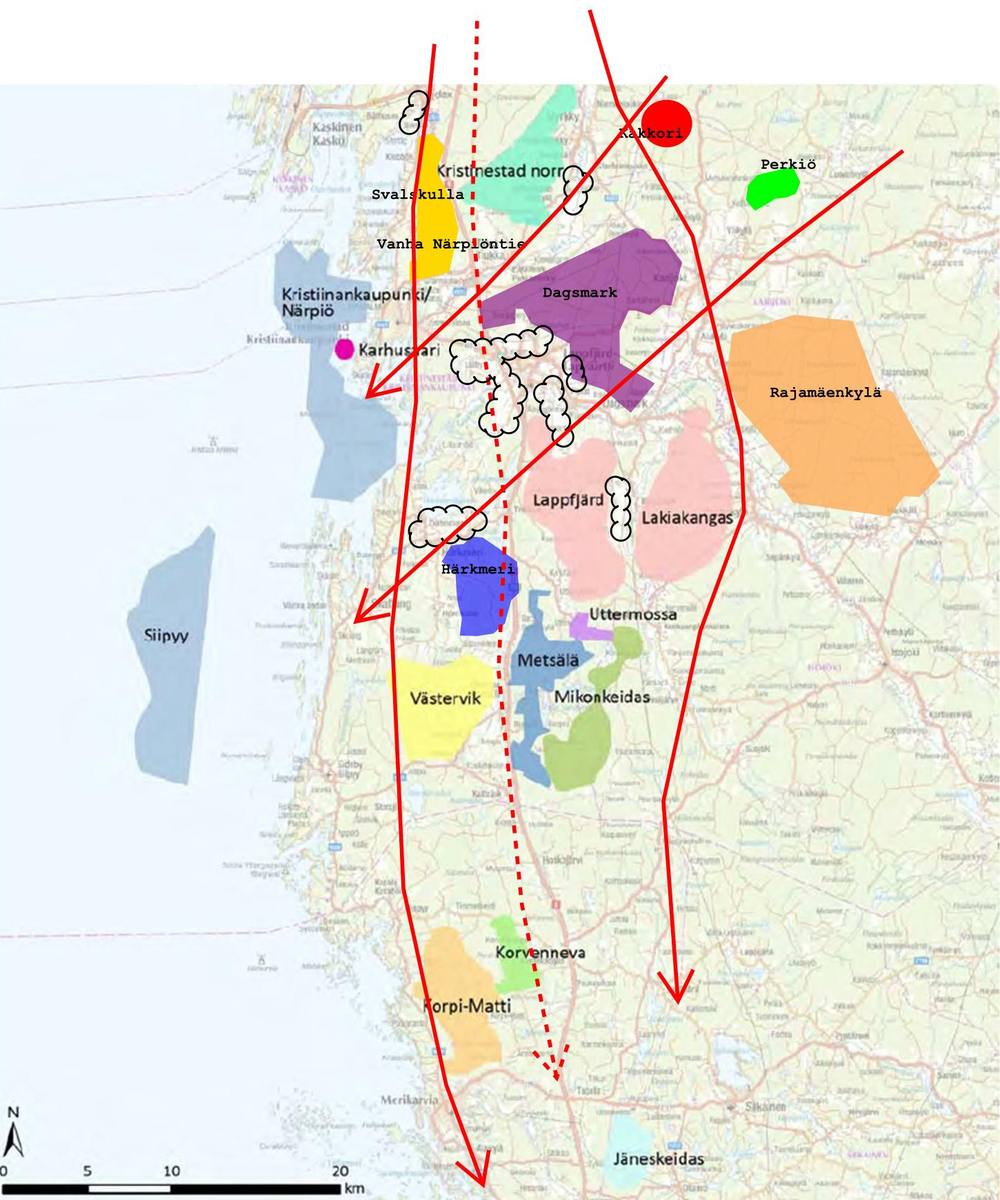 105, TEKN 16.9.2015 17:00 / Pykälän liite: Planbeskrivning_teknisk justering 28.8.2015 4.9.201 DELGENERALPLAN FÖR UTTERMOSSA VINDKRAFTSPARK - PLANBESKRIVNING Gamla Närpesvägen Kristinestad/Närpes Björnön Sideby Ömossa Figur 47.