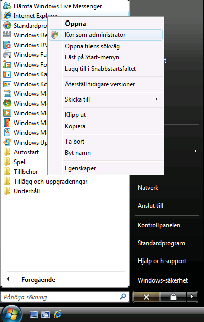 Säkerhetsfunktioner Installera det självutfärdade certifikatet på din dator 6 Följande steg är avsedda för Windows Internet Explorer.