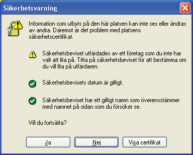 Säkerhetsfunktioner För användare av Windows XP och Windows Server 2003 6 a Starta webbläsaren.