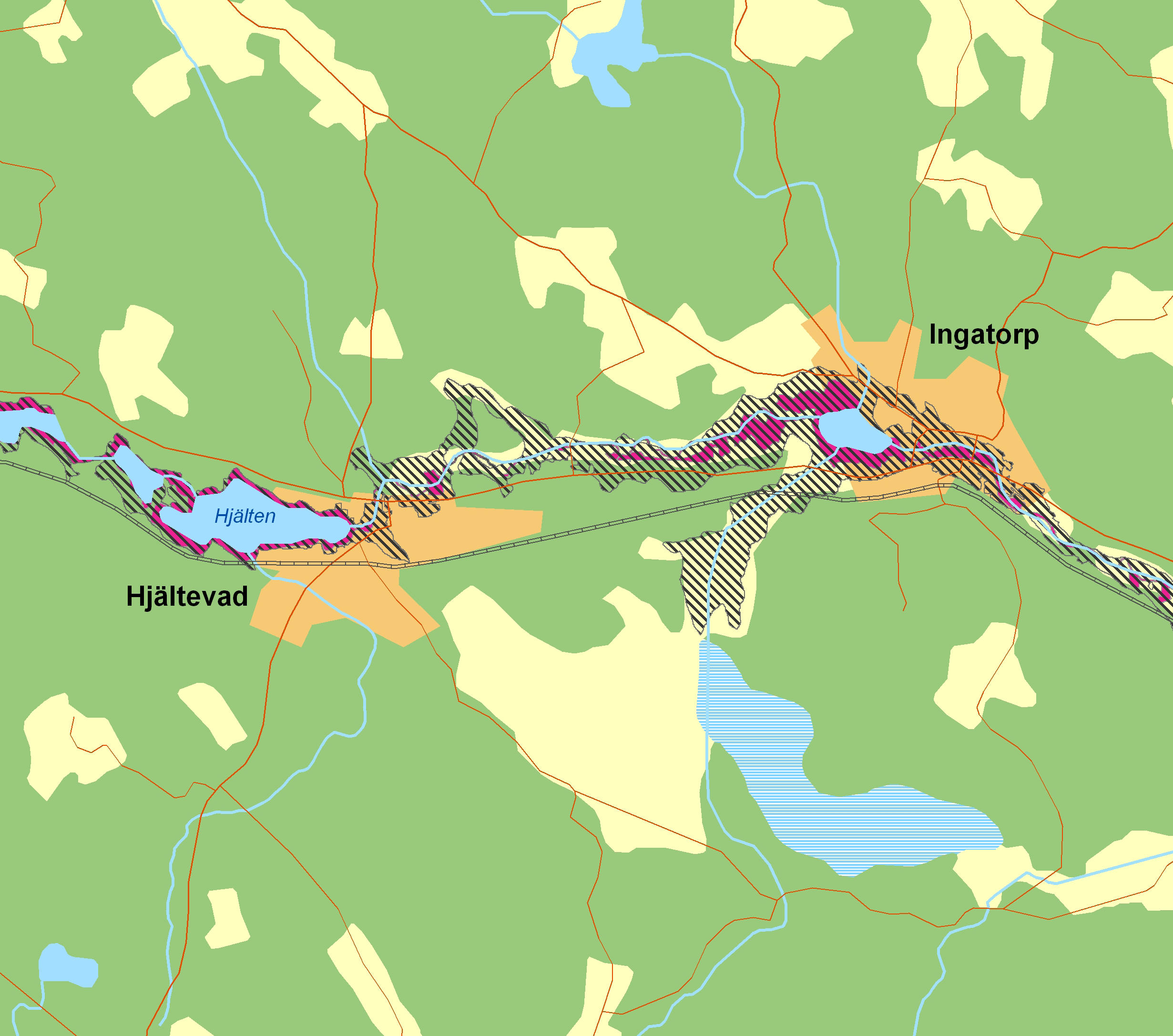 Översiktlig översvämningskartering längs Silverån Sträckan Bruzaholm till