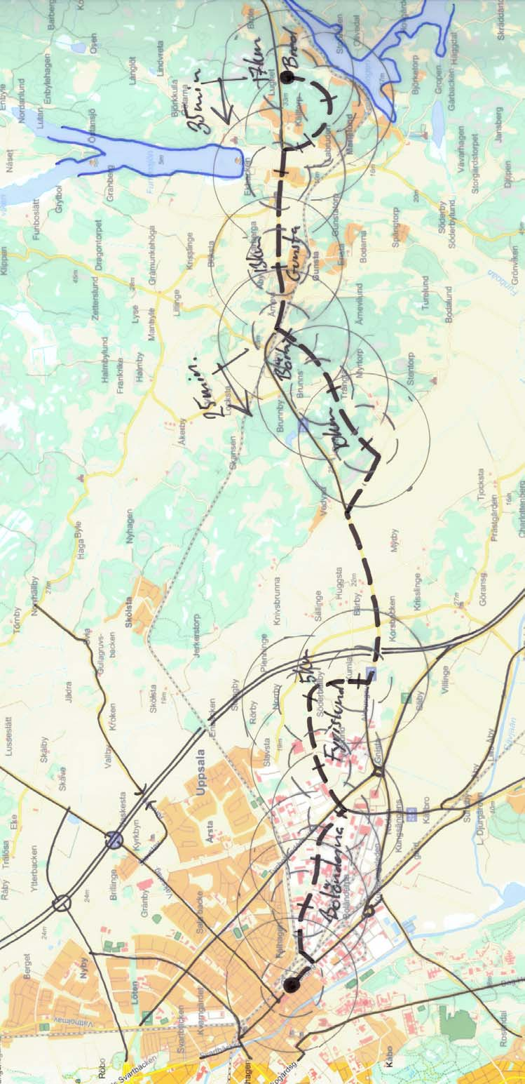 STOMBUSS - BRT Uppsala C - Fyrislund - Gottorp - Bärby - Gunsta - Marielund - Bred Stombuss genom Boländerna/Fyrislund.