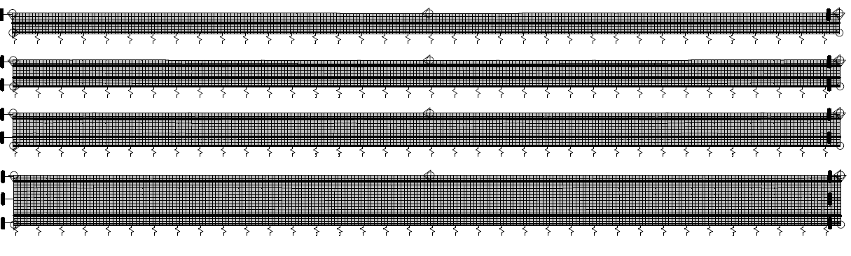 5.2 Sprickbildning vid gradientkrympning Som utgångspunkt i analyserna av sprickbildning i betongplattor på mark utsatta för krympning har numeriska simuleringar utförts i Atena 2D.