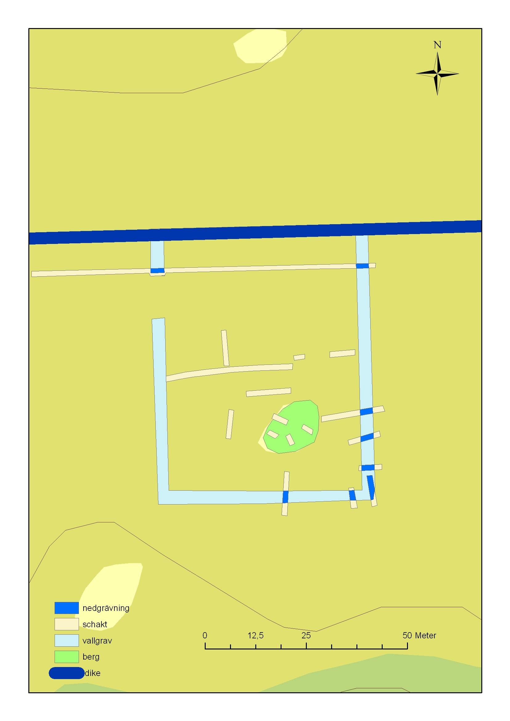 Resultat Totalt grävdes 17 schakt som var mellan 3 till 85 meter långa och 1,5 meter breda.