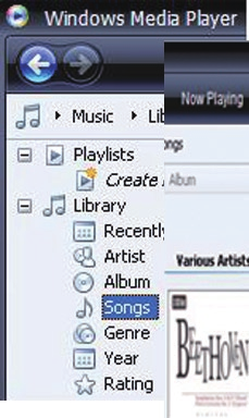 5 Musik Hantera musik på datorn Organisera musikfiler Organisera musikfiler efter låtinformation Om filerna innehåller låtinformation (metadata eller ID3-tagg) kan de sorteras automatiskt efter