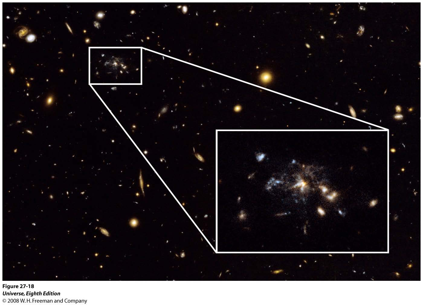 Dussintals små galaxer slås ihop till en