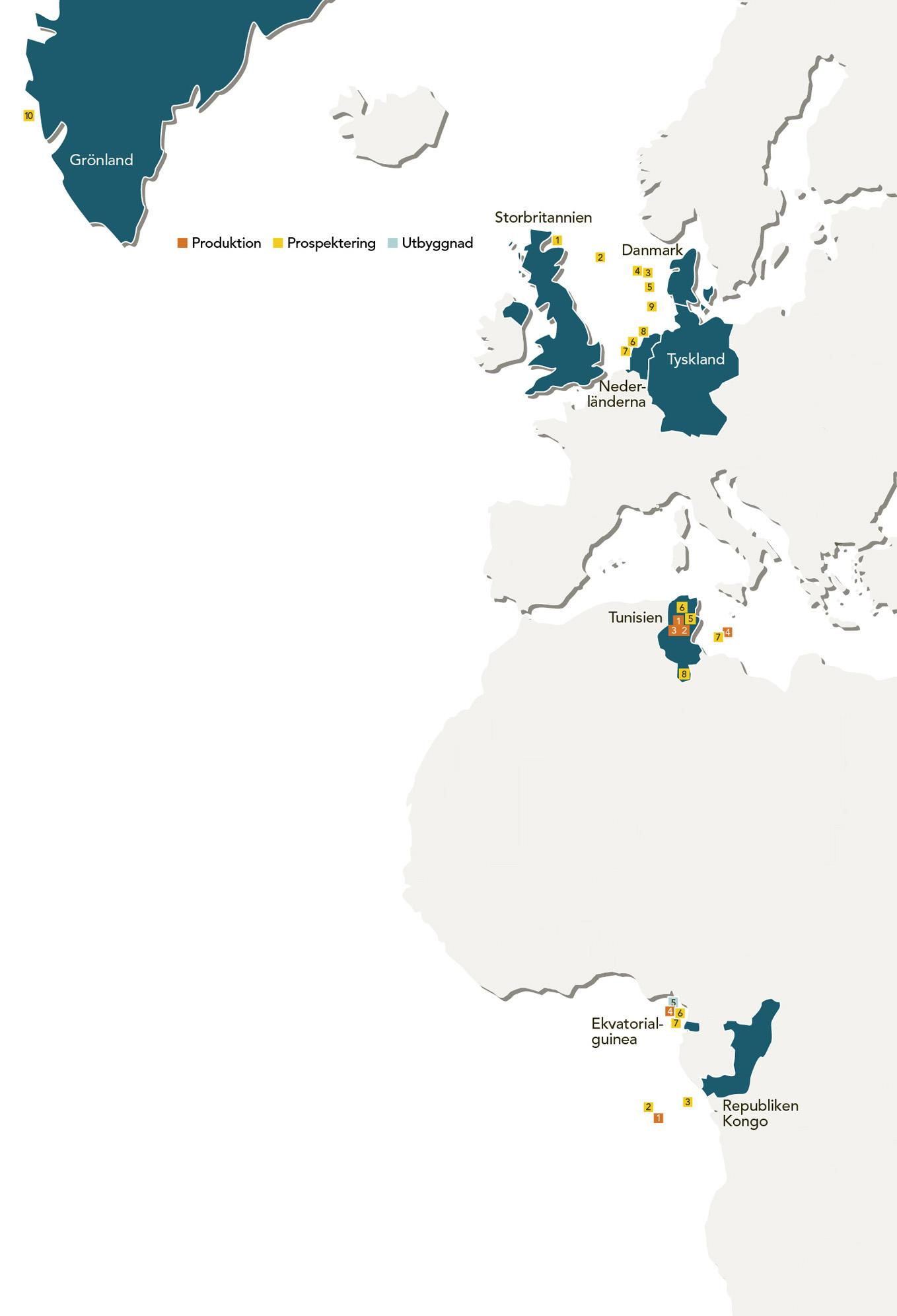 4 Region Nordsjön och Grönland Koncession/licens Operatör Partners Storbritannien 1 P1342 PA Resources (100%) 2 Block 22/18c PA Resources (33,34%) Danmark 3 Block 9/06 (Gita) Maersk Olie og Gas