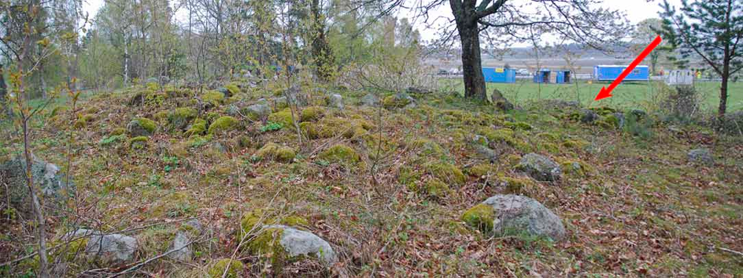 Sektionen till höger i bilden visar hur mycket jord som