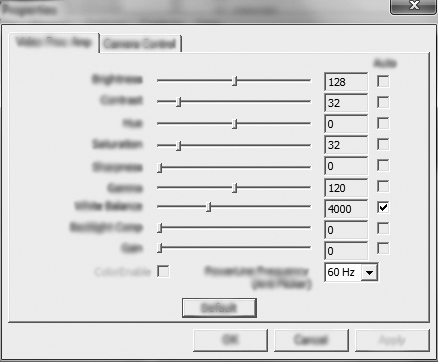 Ändra webbkamerainställningarna Du kan ändra de flesta webbkamerainställningarna i ArcSoft WebCam Companion.