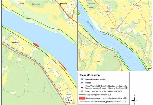 Sida 31 av 114 Figur 21: Områden som ingått i stabilitetsutredningen av Tyréns (2008). I vänstra figuren visas studieområdena i Macked.