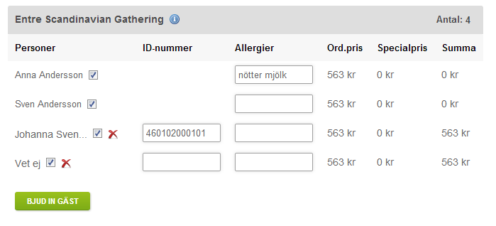 3. Köpa till fler biljetter På vissa biljetter kan du köpa till fler biljetter t.ex.