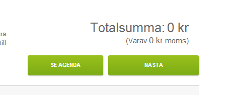 5. Nästa Gå därefter vidare till Nästa för att överblicka din bokning.