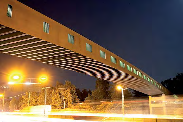 En specialvariant av gångbro är den breda överdäckningen för friluftslivet vid Lädersättra. 4.