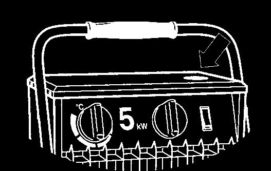 Vid drift med endast värme blåser fläkten kontinuerligt och termostaten styr endast värmeeffekten. Termostatens inställningsområde är +5 +35. Effekt kan väljas med effektväljaren.