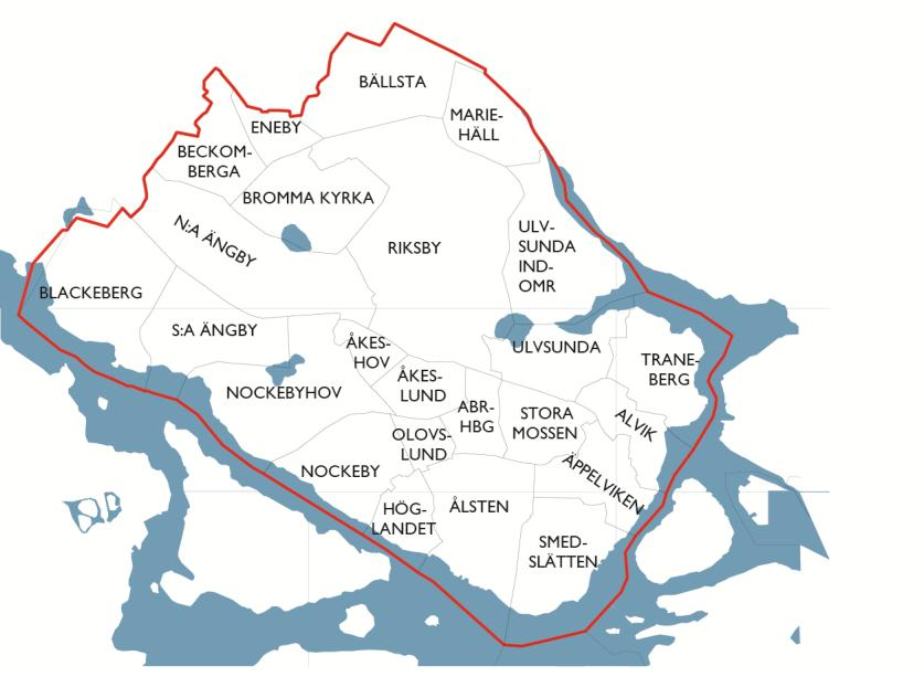 Åldersstrukturen i respektive stadsdel framgår av tabell och diagram på sidan. Nio av stadsdelarna domineras av bostäder i småhus, i övriga stadsdelar är lägenheter i flerbostadshus i majoritet.