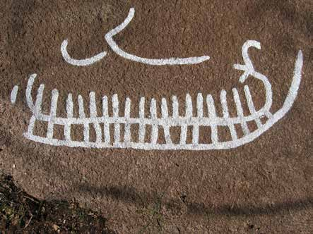 Boats with inwardly curved prows, depicting a rudder at the stern and an almost horizontal extension of the keel at the bow is usually dated to the Bronze Age period I-II (1700-1300 BCE).