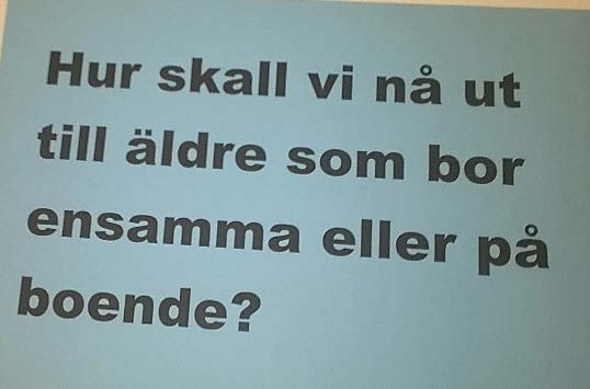 Presentation - Kontakta boenden, och tala med föreståndaren på boendet - Föreståndaren kan sätta oss i kontakt med ensamma - Göra ett register för att ta kontakt.