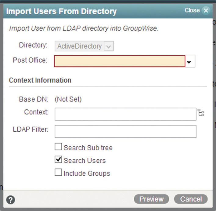 Medan du är inloggad på administrationskonsolen för GroupWise för din primära domän går du till System och därefter till LDAP Servers (LDAP-servrar). 2. Välj alternativet New Directory (ny katalog).