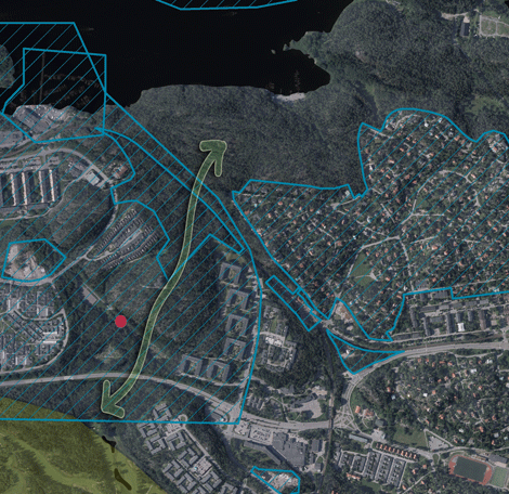Gröna dalens centrala läge i nära anslutning till både Saltsjöbaden och Fisksätra liksom till kommunikationer av olika slag gör platsen till en viktig del i utvecklingen av området i stort.