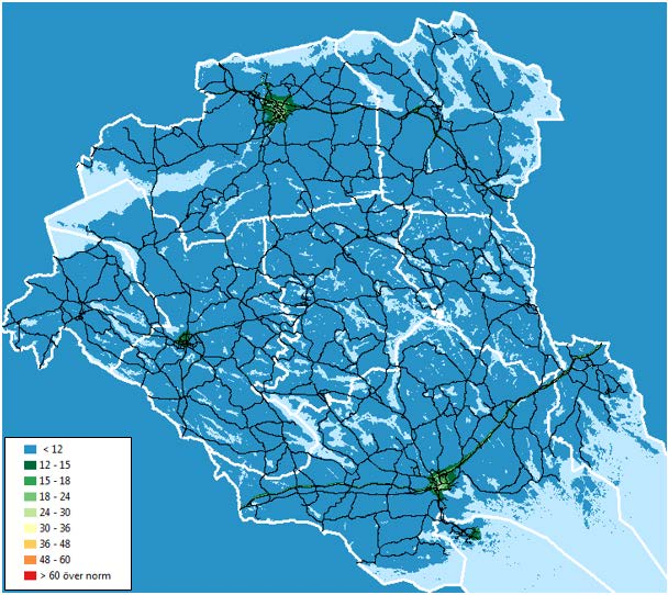 Resultat Nedan visas beräknade dygns- och årsmedelhalter av NO 2 och PM10 för länet och Eskilstuna tätort. På Östra Sveriges luftvårdsförbunds hemsida, http://slb.